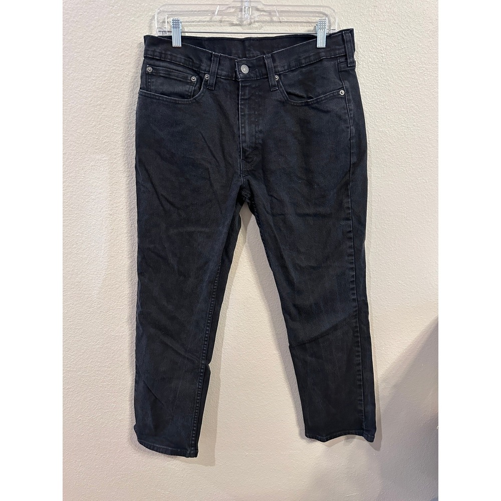 Levi's 514 Straight Fit Jeans Black Denim Pants Mens W34 L30